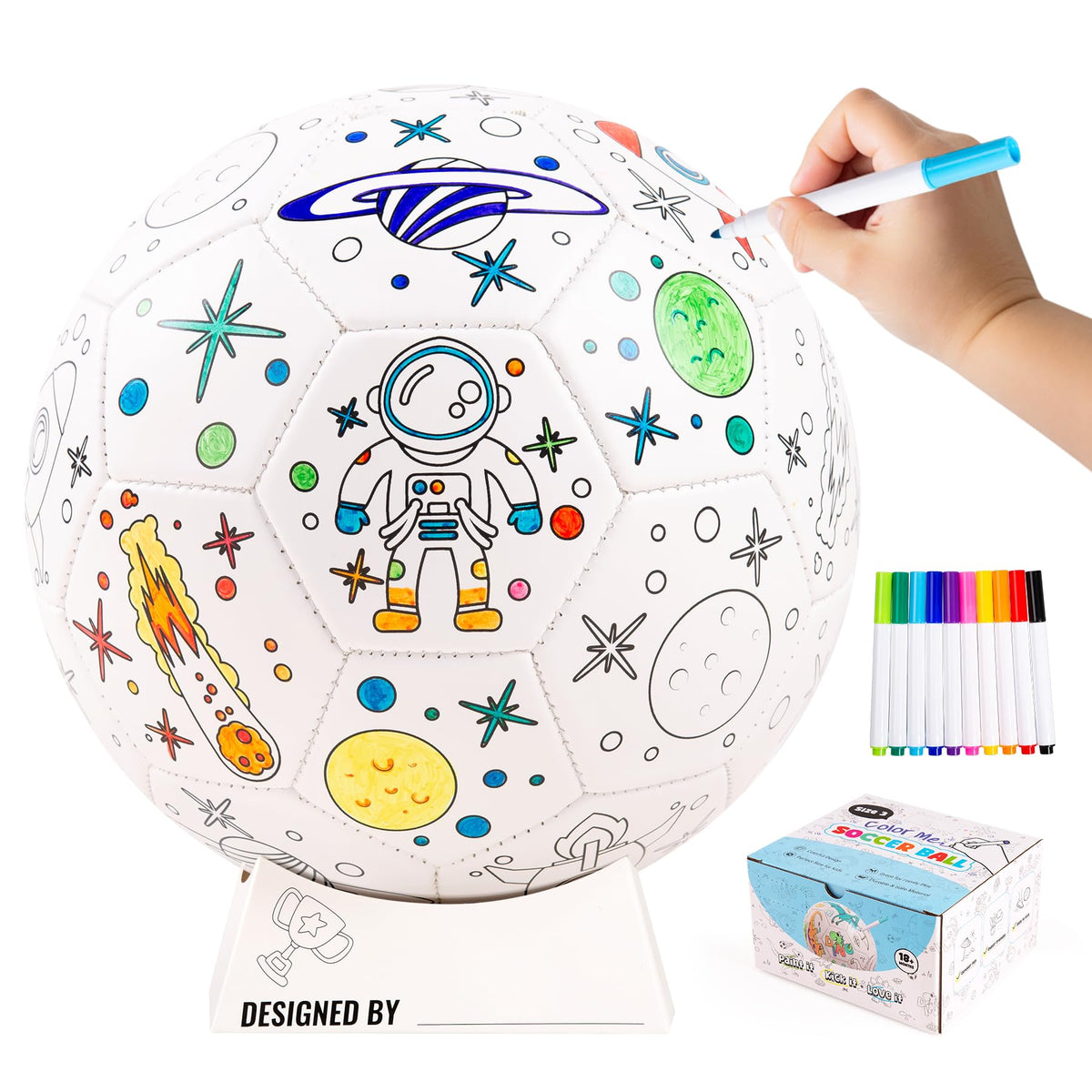 Everich Toy soccer-ball on playfield showcases personal style and practice-friendly fun.