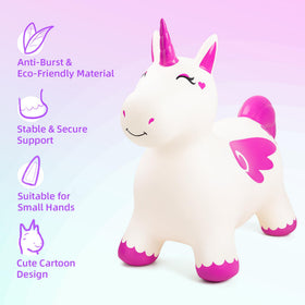 EVERICH TOY unicorn hopper includes a soft handle for small riders.