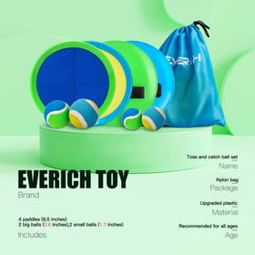 EVERICH TOY paddle-and-ball close-up shows durable stitching for long-lasting play.
