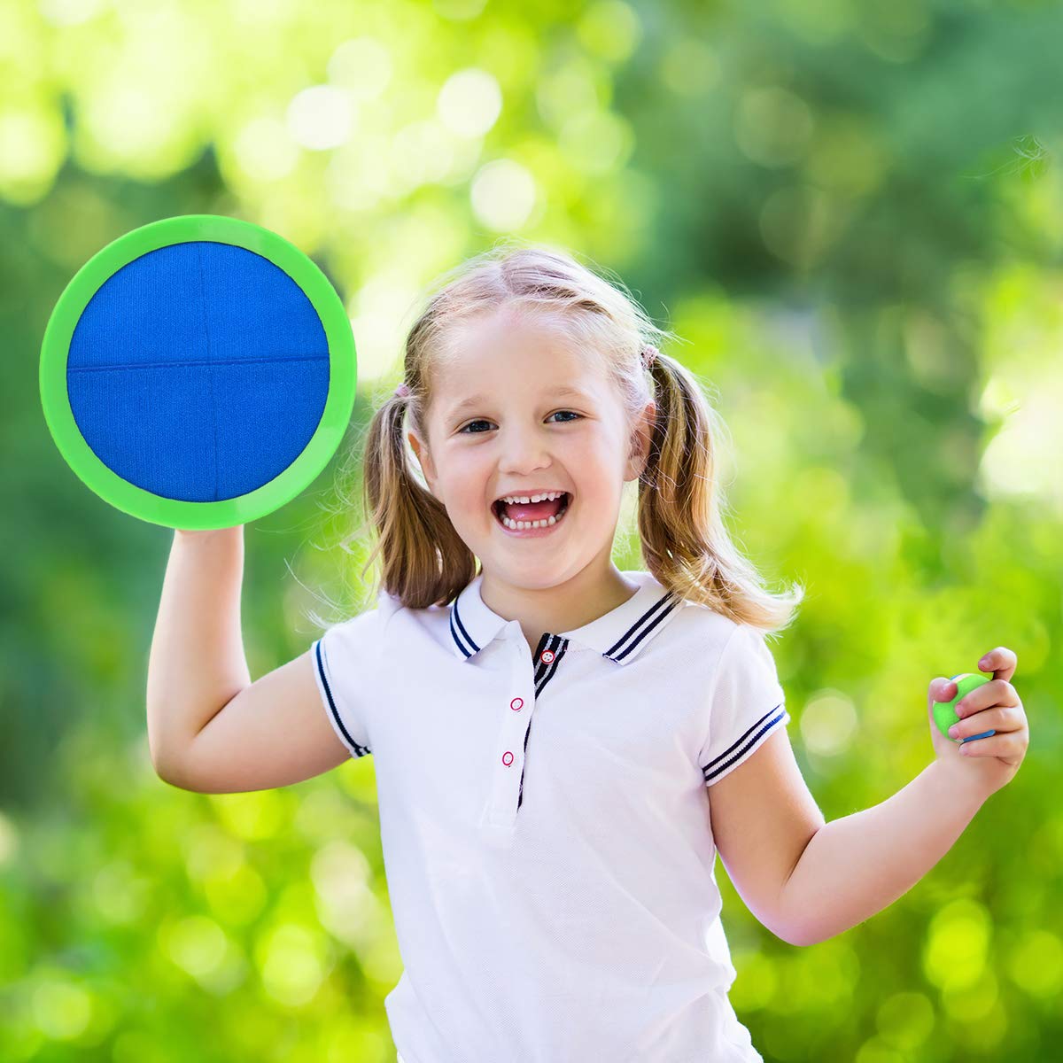 EVERICH TOY kids playing near pool with durable paddle discs.