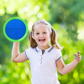 EVERICH TOY kids playing near pool with durable paddle discs.