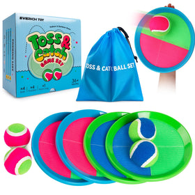 EVERICH TOY toss and catch paddles ready for backyard play to boost hand-eye coordination.