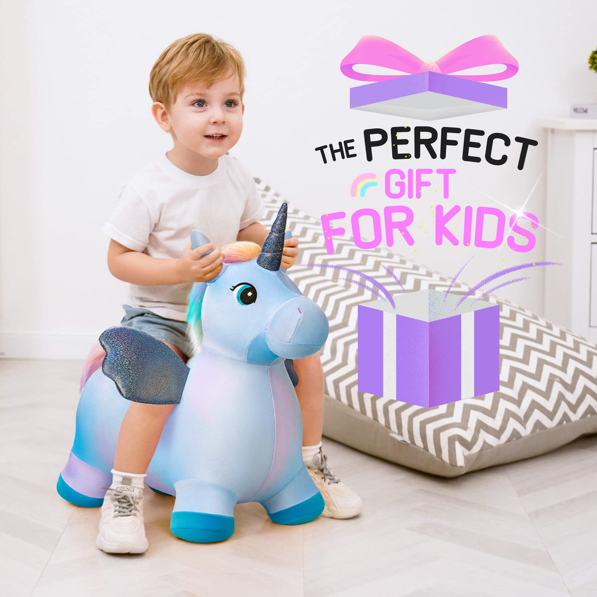 Everich Toy Unicorn Bouncy Hopper suitable for indoor and outdoor play sessions
