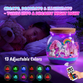 EVERICH TOY unicorn terrarium with crystals and castle sparks storytelling play.