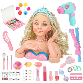 Everideals hair styling doll head with tools for imaginative play and styling practice