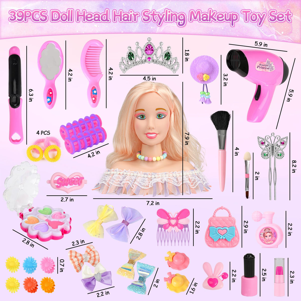 Everideals realistic hair dryer for immersive pretend salon play