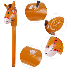 Evermarket brown inflatable horse head stick adds festive western flair.