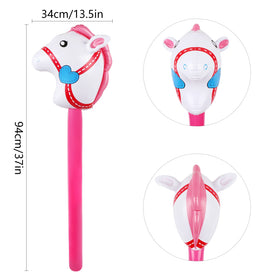 EverMarket pink stick horse prop for creative party games and kid friendly fun