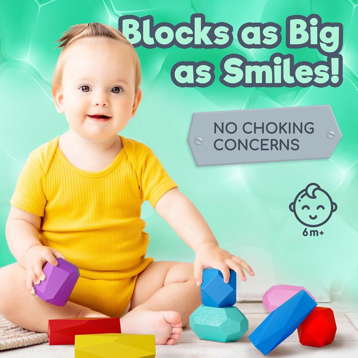 Natural pine texture on EVERSMART blocks – tactile, durable play material