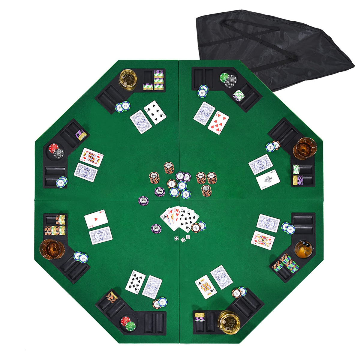 EVIEUN foldable table top with carrying bag for portable gaming.