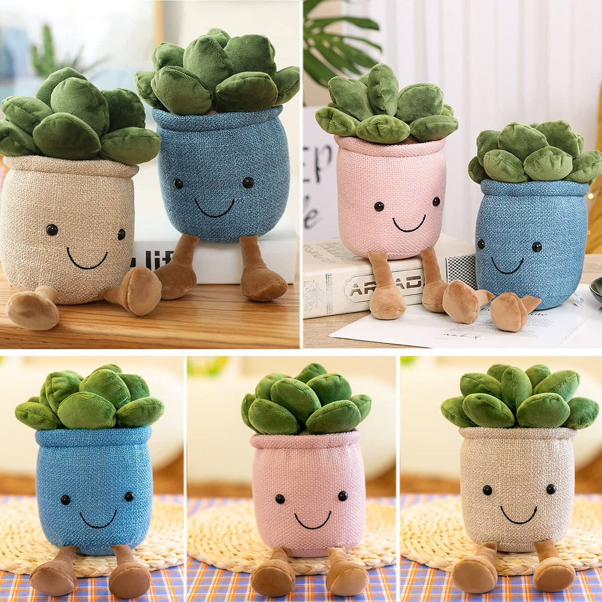 Evlooe succulent plush home decor, adds cozy charm to bedrooms and desks.