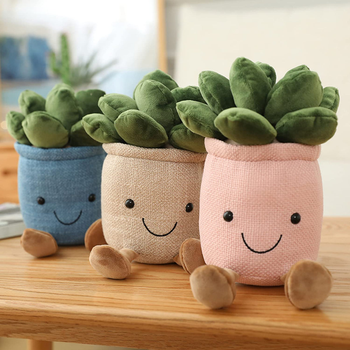 Evlooe succulent plush toy pink close-up, ultra-soft feel ideal for comforting kids.