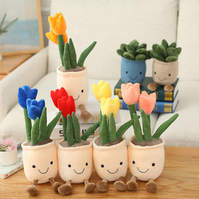 Evlooe tulip plush toy orange—bright decor with gentle softness