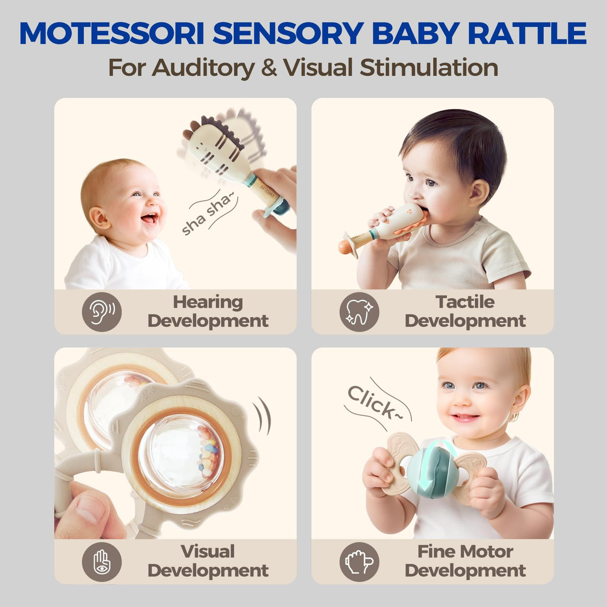 Evoceler Tyrannosaurus teether with textured surfaces for soothing active teething.