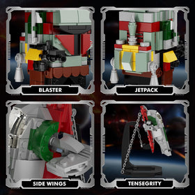 EvoFTIOR Boba Fett Starship in flight mode showing dynamic pose options