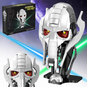 EvoFTIOR General Grievous helmet on display with intricate detailing