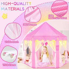 EVOIONOS Princess Tent interior showing soft peach skin velvet texture.