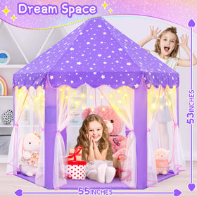 EVOIONOS purple tent for girls fits playrooms or bedrooms for cozy princess adventures.