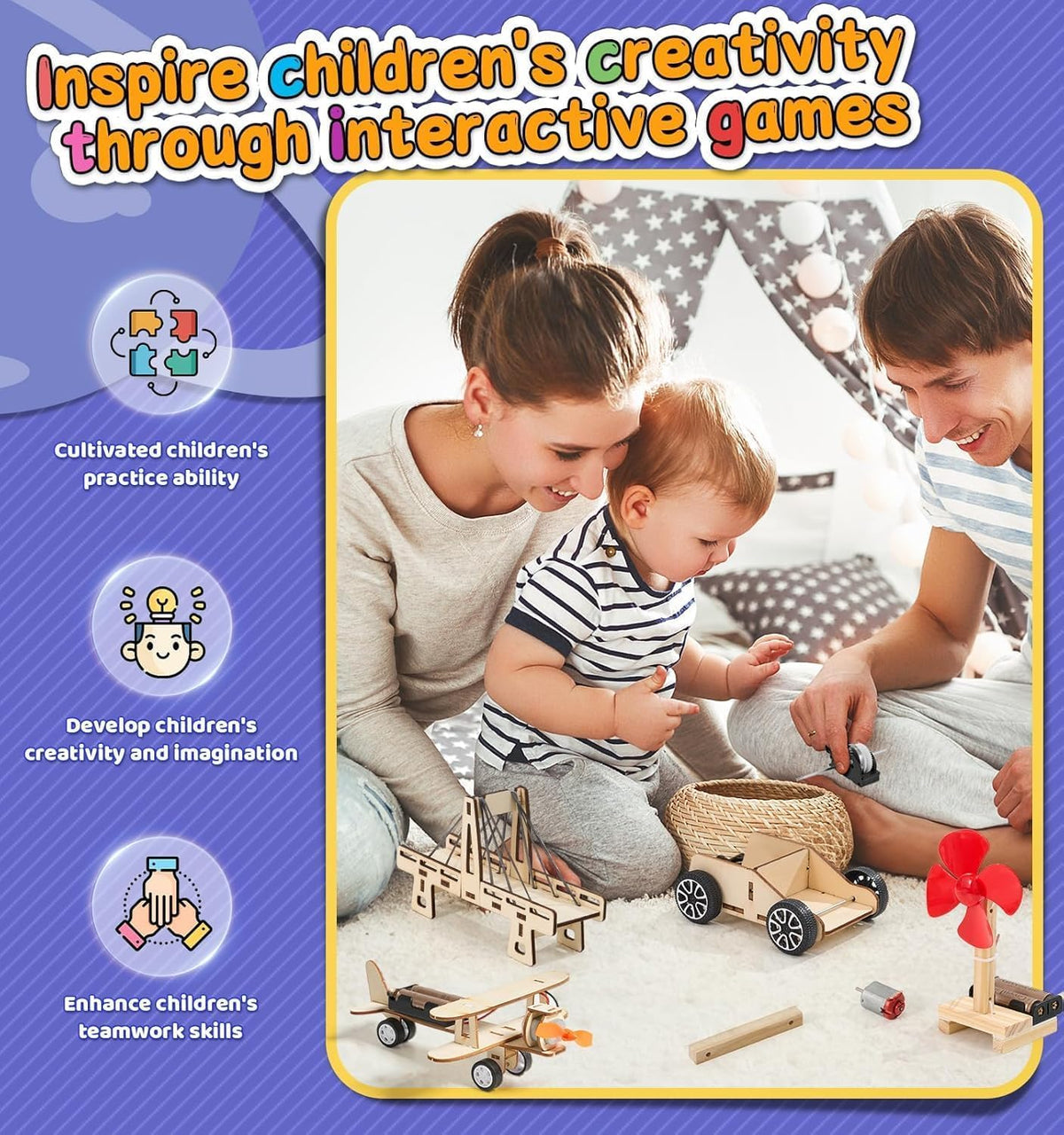 EVXVE Treasure Box STEM kit cable-stayed bridge for engineering challenge and problem solving