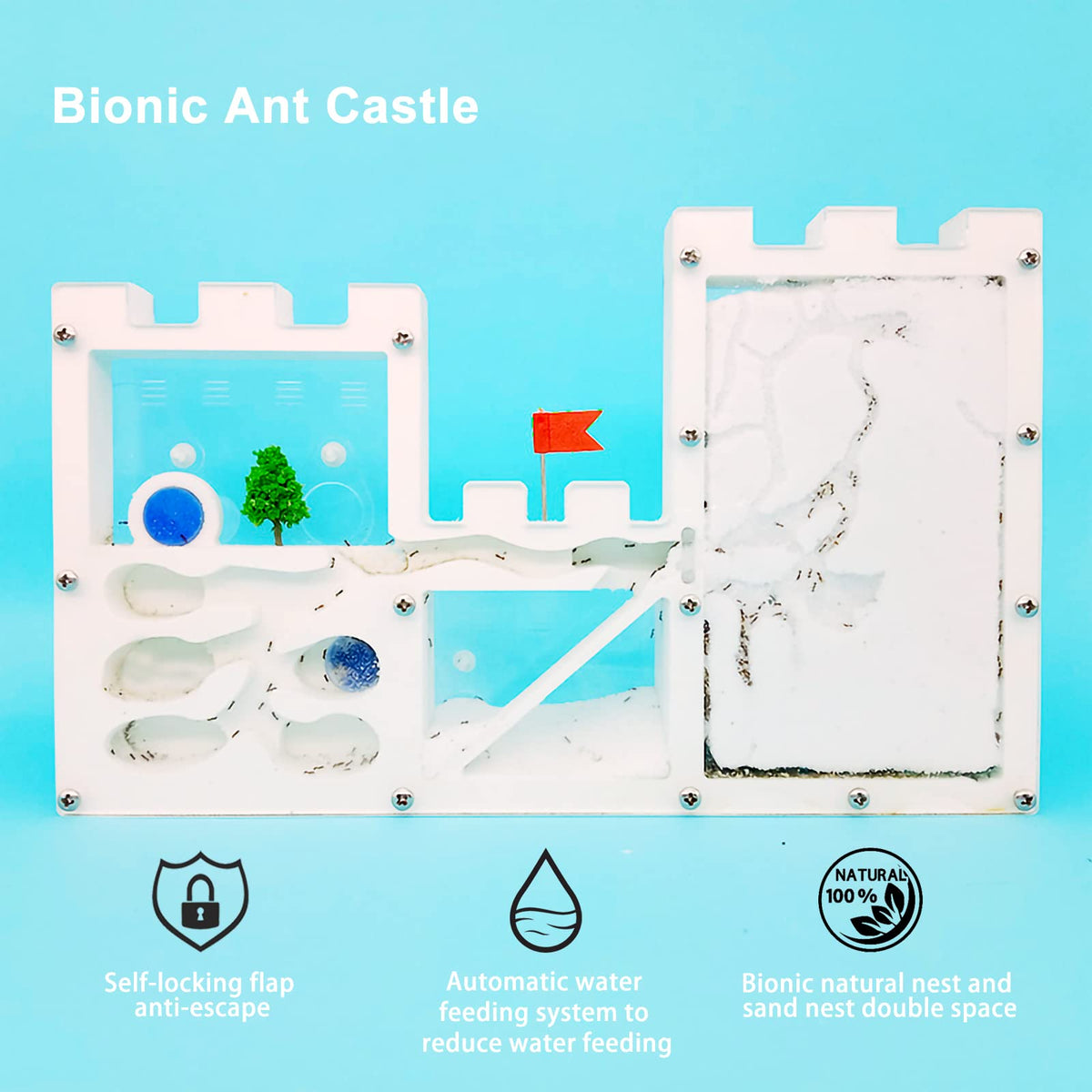 EXBEPE ant castle with wild-style design for realistic ant living.