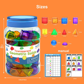EXBEPE geometry shapes are ideal for classroom centers or home exploration