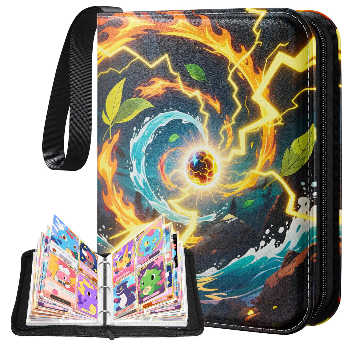Excdesolns trading card binder front cover with vibrant artwork for standout collection display.