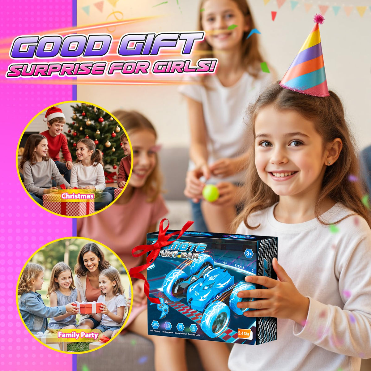 Excitobo gift-ready RC car ideal for birthdays and occasions.