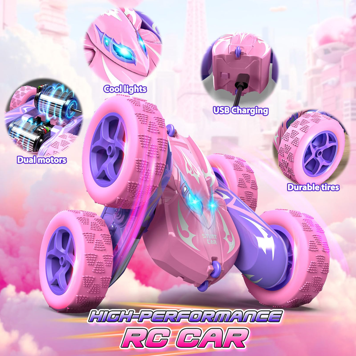 Excitobo battery-powered RC car delivers up to 50 minutes of action.