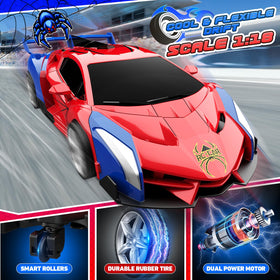 Excitobo car performing 360-degree rotation and stunts for dynamic play.