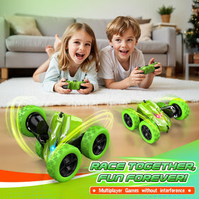 Excitobo double-sided RC car drifts and overcomes obstacles