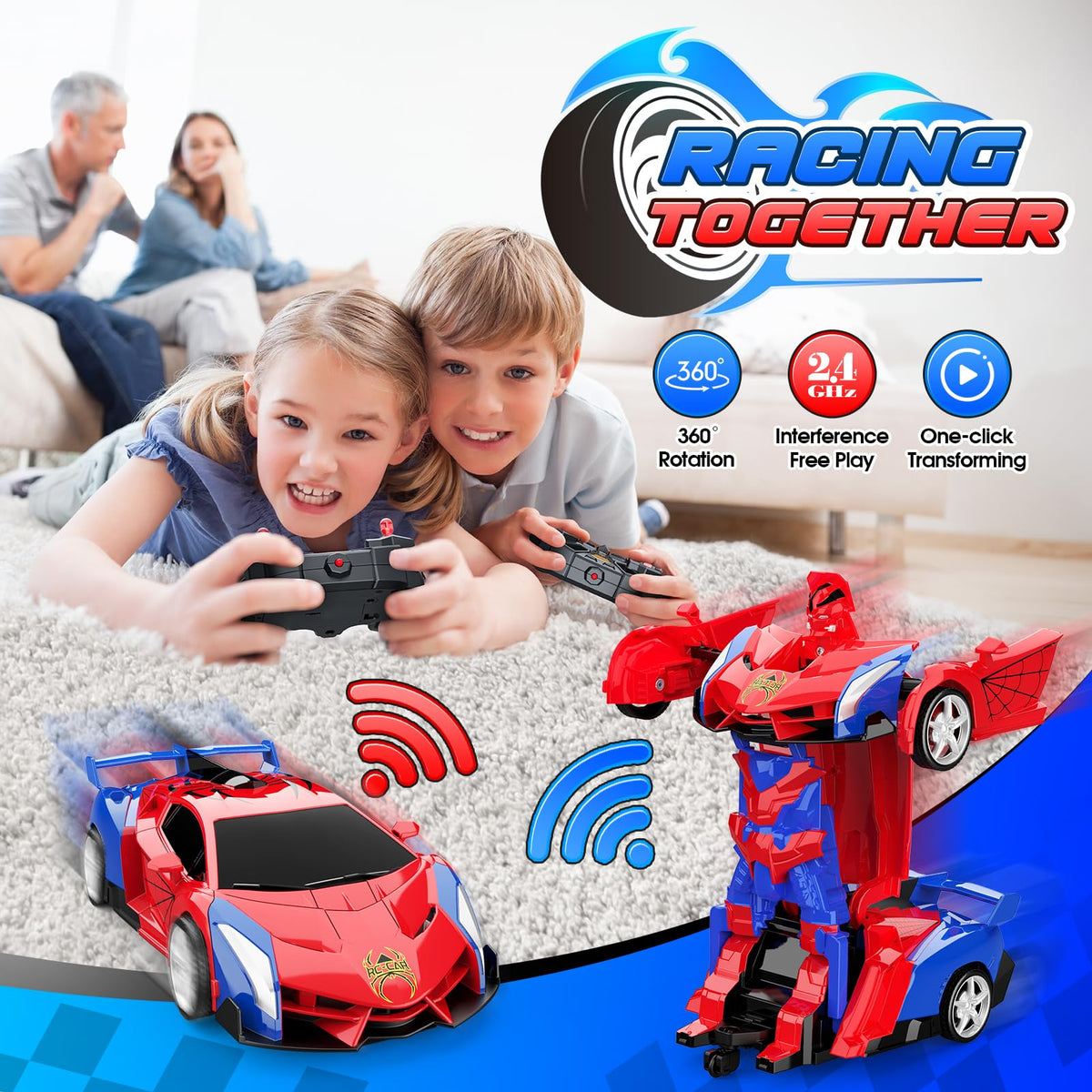 Excitobo durable ABS plastic body with rubber tires for active kids.