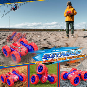 Excitobo RC car 2.4GHz anti-interference remote enables multiplayer racing.