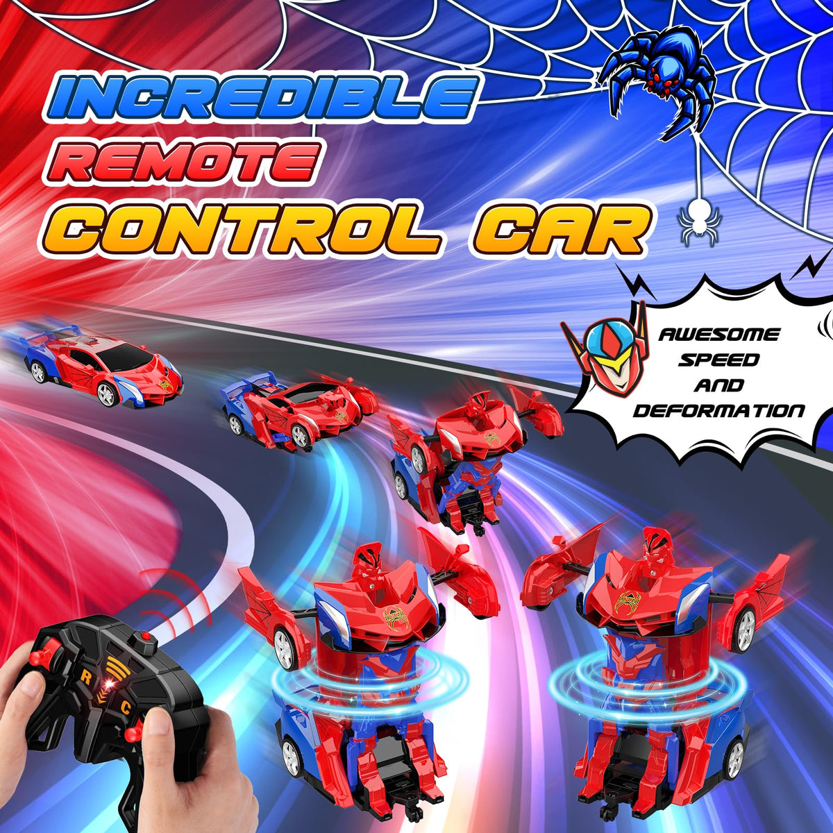 Excitobo RC car with 2-4GHz remote for smooth control and multiplayer fun.