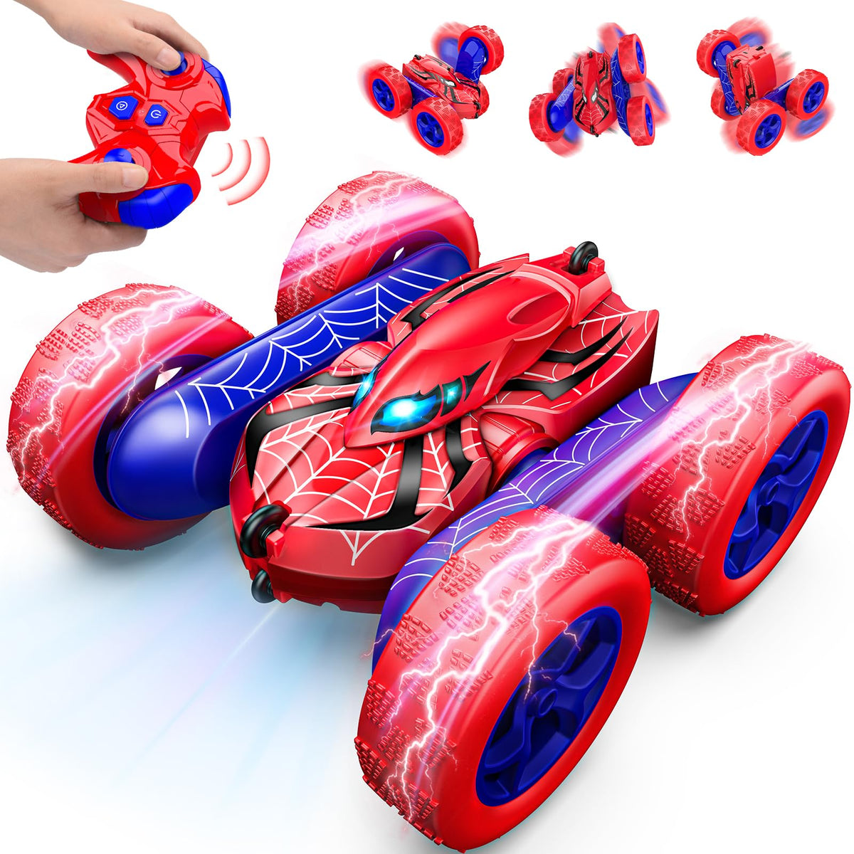 Excitobo remote-control car all-terrain-dominator offers steady grip on carpet, sand, and grass.