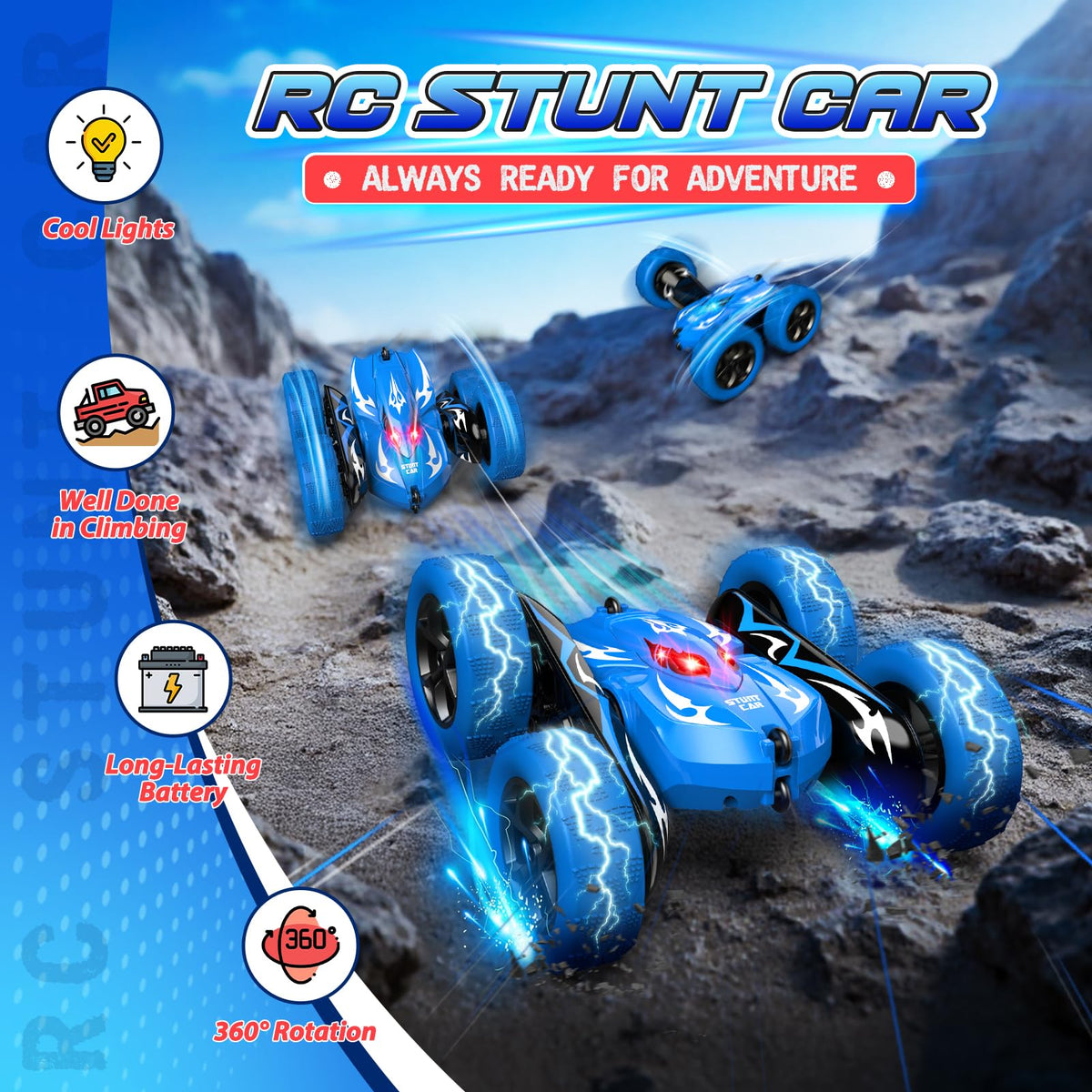 Excitobo RC car side drift view showing smooth turns for races.