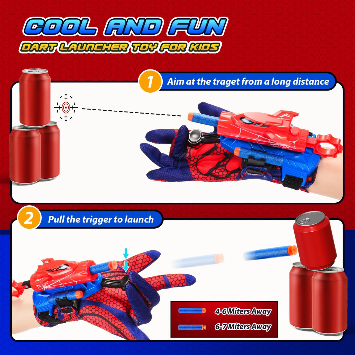 Excitobo Web Shooters action shot demonstrating safe wrist-launch shooting
