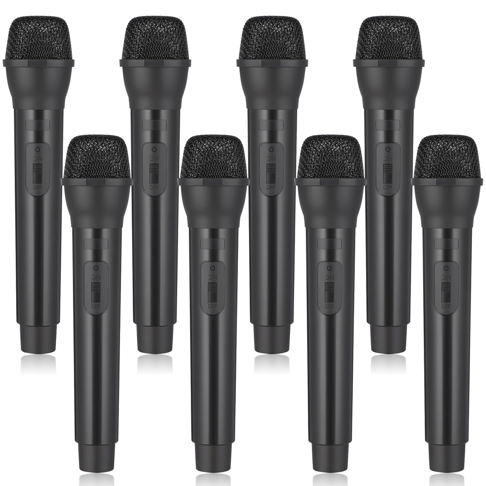Exclaith 8-pack fake microphone prop for karaoke and safe, energetic stage play.