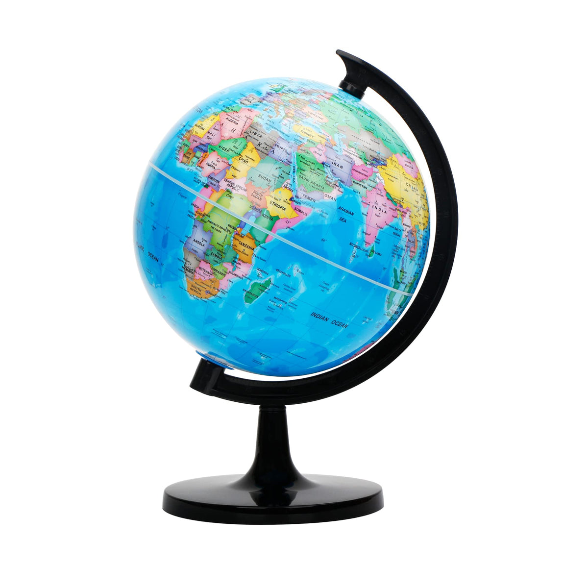 Exerz 8-inch globe during assembly for hands-on geography learning.