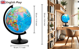 Exerz globe political boundaries close-up highlights countries and capitals for geography practice.