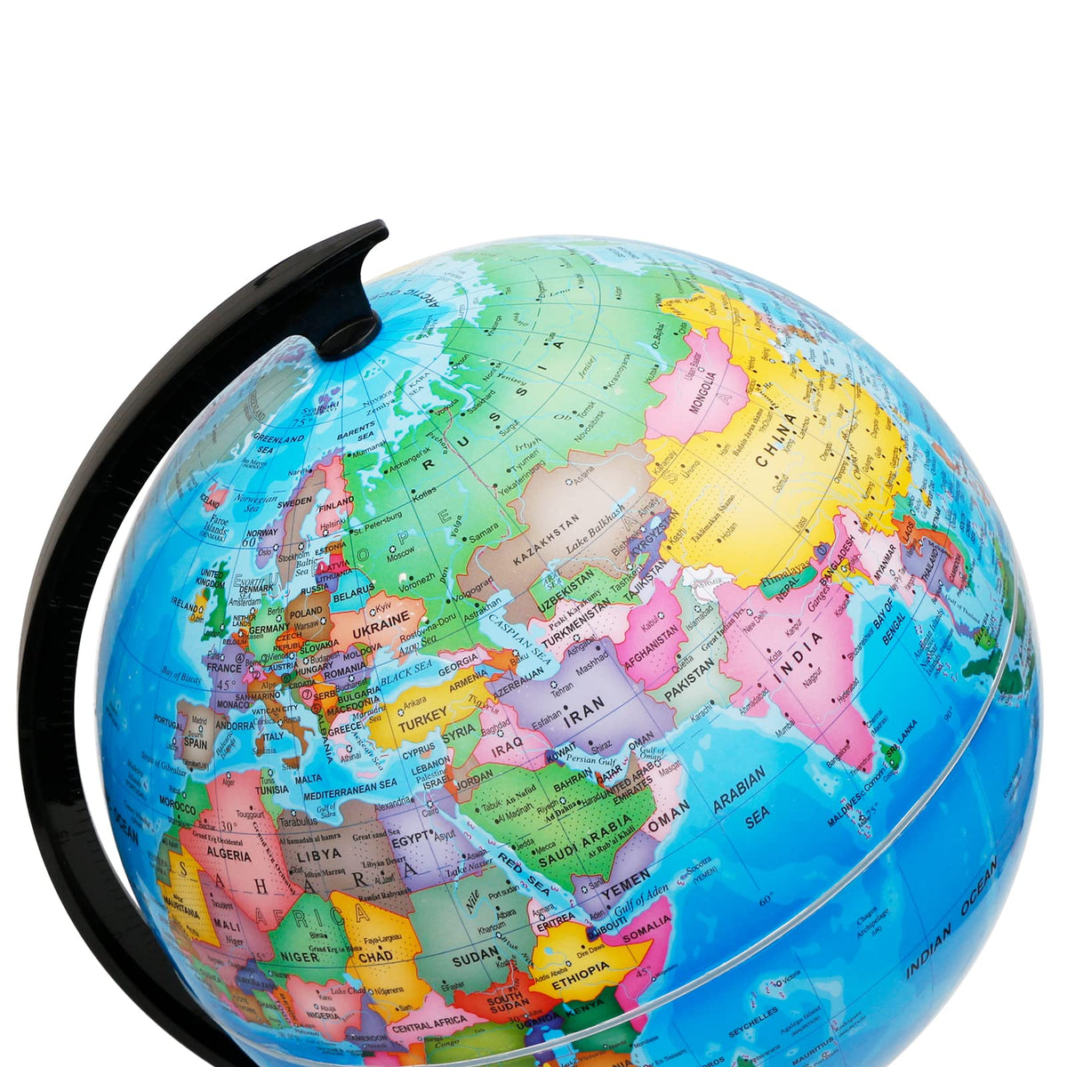 Exerz globe rotating on its stand enables dynamic geography lessons.