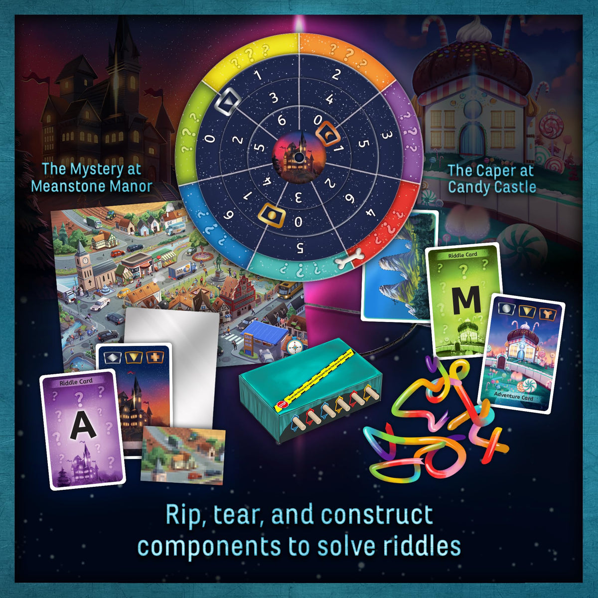 Cooperative play setup for families shown, ideal for shared problem solving and teamwork.