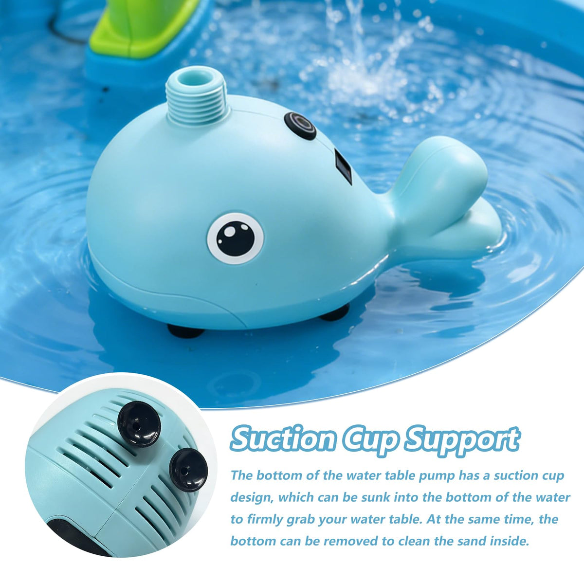 Exokugo water table pump offers three flow settings for versatile play