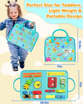 Exorany Busy Board safe-soft-felt construction keeps little ones comfy