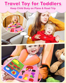 Exorany Busy Board zipper activity close-up for fine motor practice.