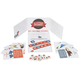 Exploding Kittens A Little Wordy dry erase shields used for reusable scorekeeping.
