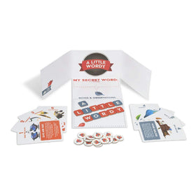 Exploding Kittens A Little Wordy game box with all components ready to play.