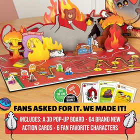 Exploding Kittens action cards laid out for strategic plays and surprising twists.