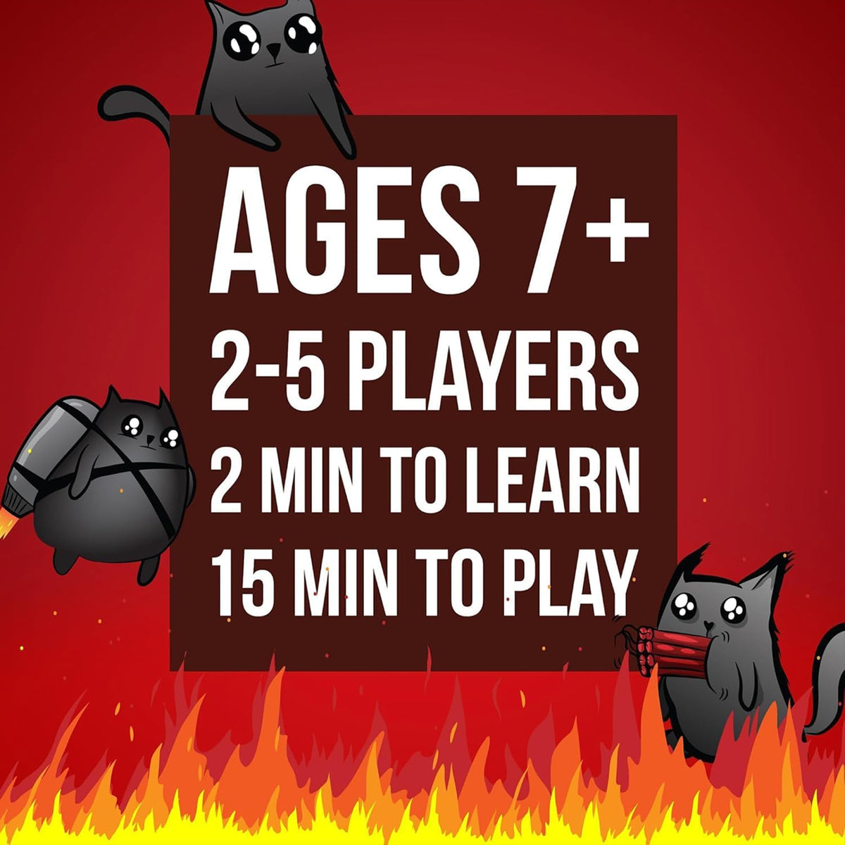 Exploding Kittens card deck spread with 56 illustrated cards