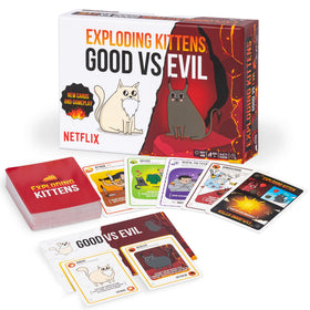 Exploding Kittens Good vs Evil playmat for organized, epic battles