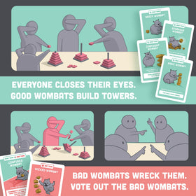 Exploding Kittens Hand to Hand Wombat three towers completed for a group win
